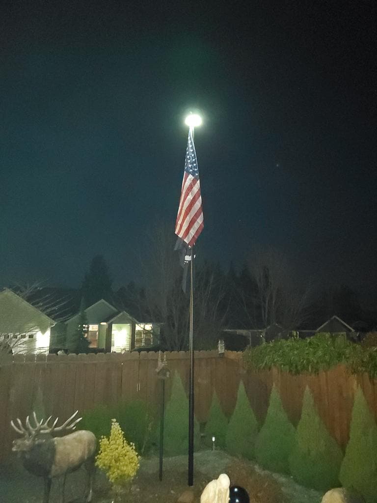 White Atlantic Flagpole TelePatriot 600 Series Solar Light with 600 lumens and IP65 rating