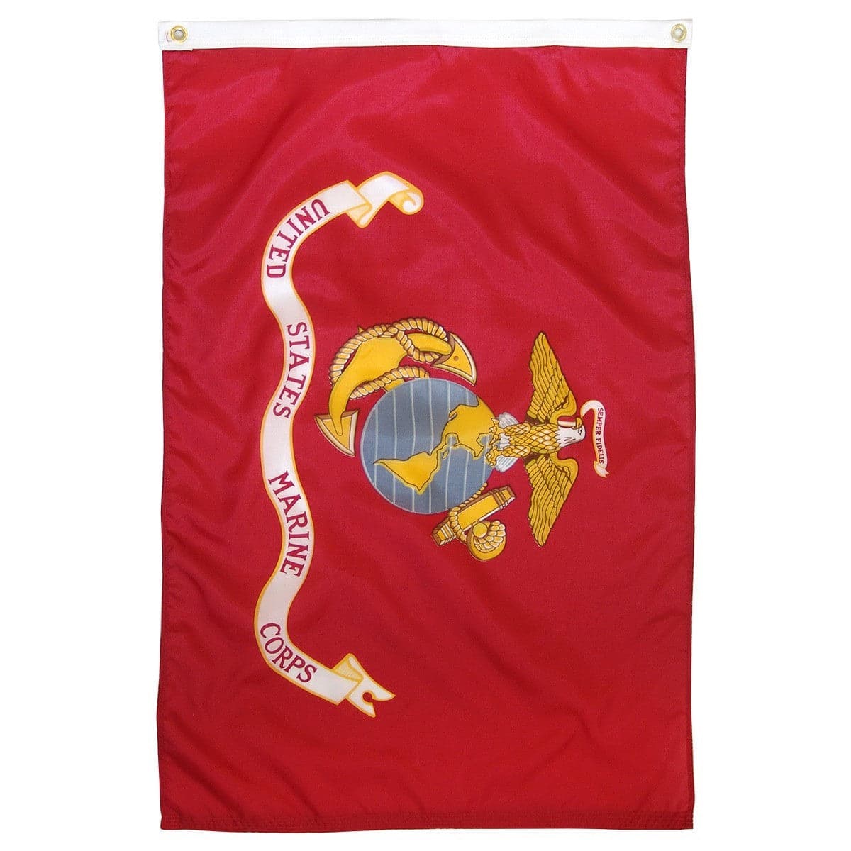 United States Marine Corps flag in vibrant colors, made by Atlantic Flag & Pole Inc.