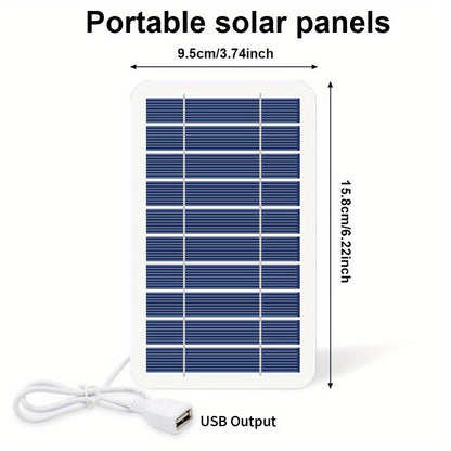 1Pc Portable USB Foldable Solar Panel - Waterproof Folding Solar Panels for Mobile Phone Battery and Tablets Charger, and for Outdoor Camping Home