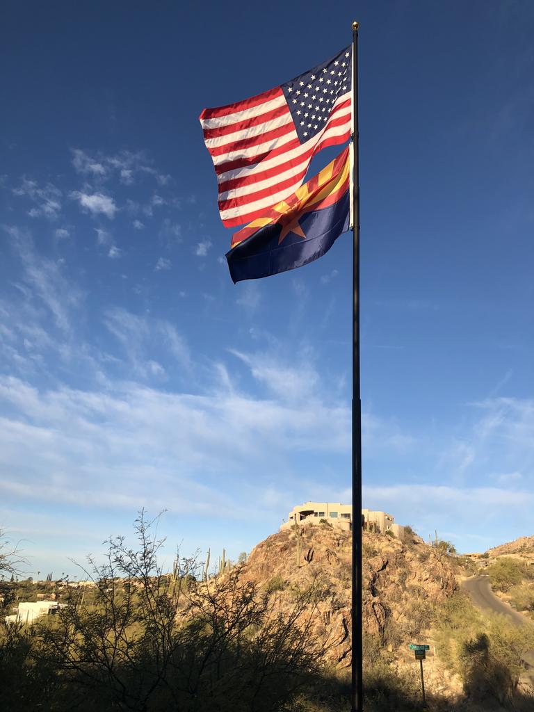 Phoenix Telescoping Flagpole Premier Kit | Starter Bundle - action shot
