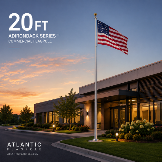 20ft Adirondack Series commercial aluminum flagpole — Atlantic Flag & Pole American-made