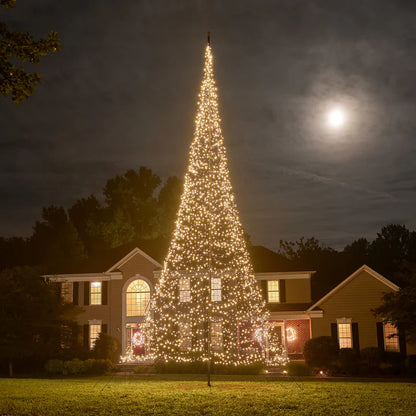 Patriot Glo 4000 commercial LED flagpole Christmas tree, 33ft, warm white lights