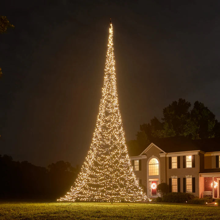 Patriot Glo 4000 commercial LED flagpole Christmas tree, 40ft, warm white lights