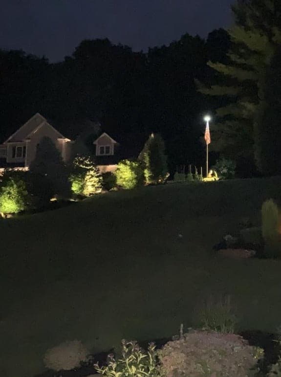 White LED solar flagpole light with 600 lumens, IP65 rating, and ABS material by Atlantic Flagpole