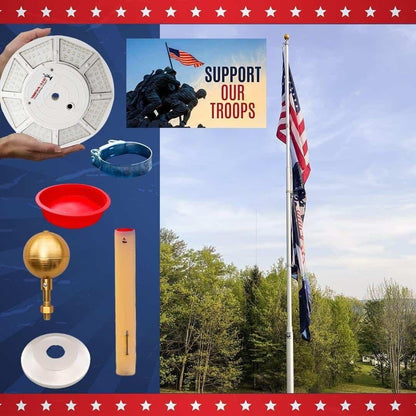 15-foot telescoping flagpole in black bronze from Atlantic Flag & Pole, ideal for Memorial Day displays.