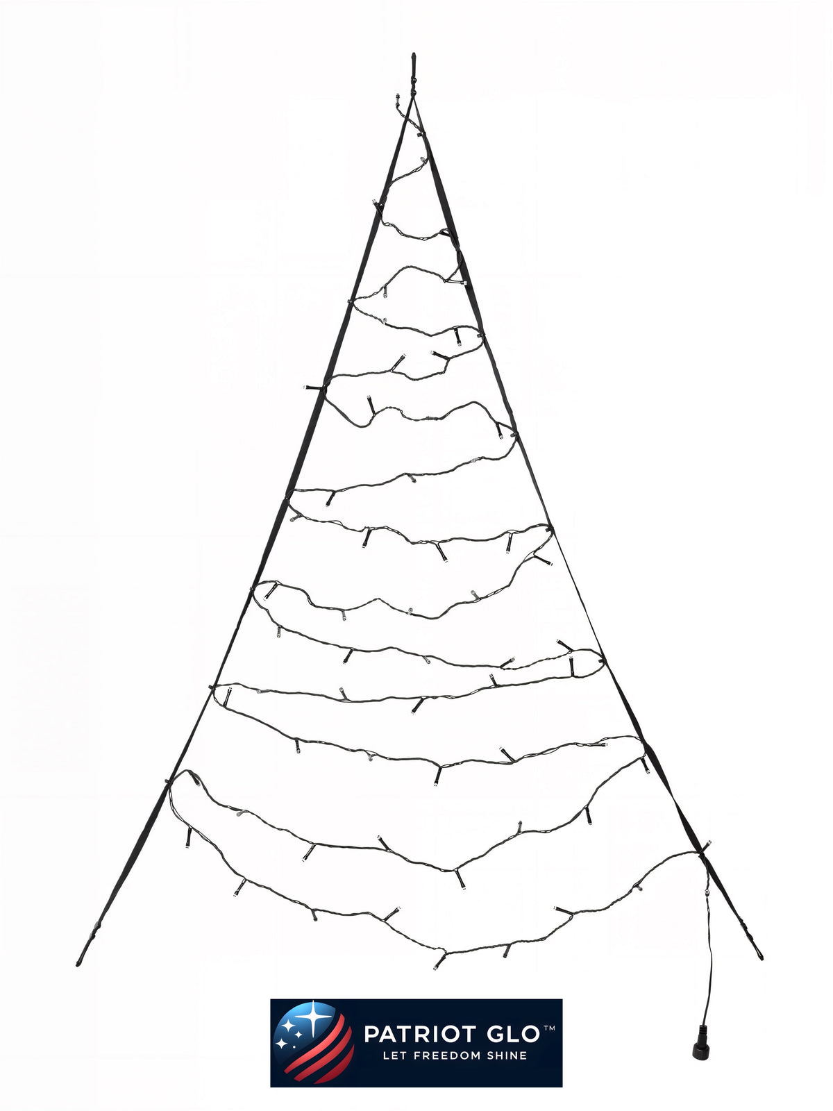 Patriot-Glo LED Flagpole Christmas Tree Replacement Light Strands Webbing | 26ft | 1500 LED | Warm White - product view