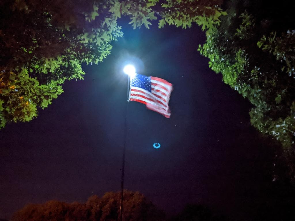 TelePatriot 800 Series Solar Flagpole Light - 200 LED Waterproof IP65 - perspective view