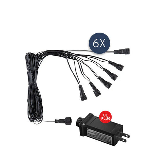 Patriot-Glo LED Flagpole Christmas Tree | Transformer + Cable Junction Set (6 Connections) - product view
