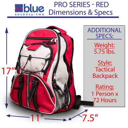 Blue 72-hour survival kit by Blue Coolers with emergency gear and battery-free flashlight, designed for disaster preparednes