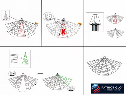 Patriot-Glo LED Flagpole Christmas Tree Replacement Light Strands Webbing | 26ft | 1500 LED | Warm White - detailed view