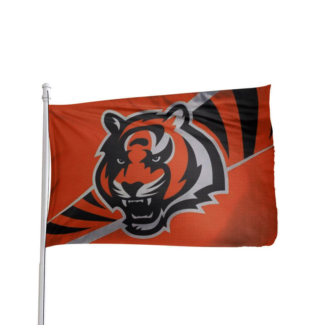 Cincinnati Bengals 3x5 feet durable nylon flag with vibrant team colors and logo by Atlantic Flag & Pole Inc.