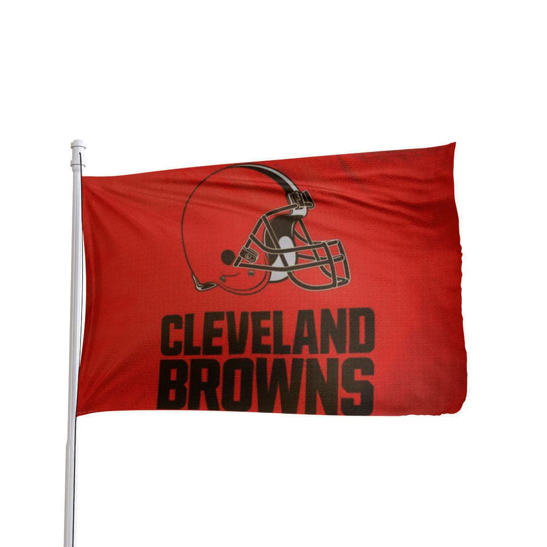 Cleveland Browns orange and brown nylon flag, durable 3x5 foot size, by Atlantic Flag & Pole Inc.