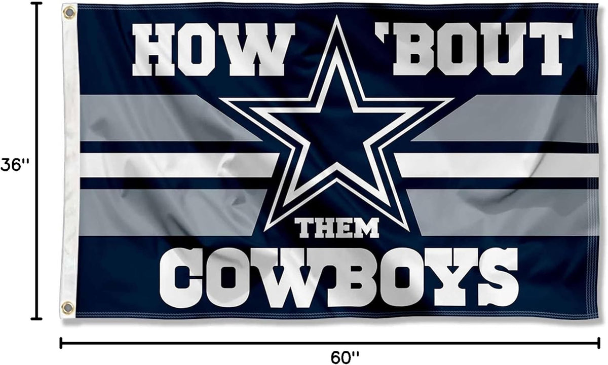 Dallas Cowboys 3x5 durable nylon flag in team colors, official NFL merchandise by Atlantic Flag & Pole Inc.