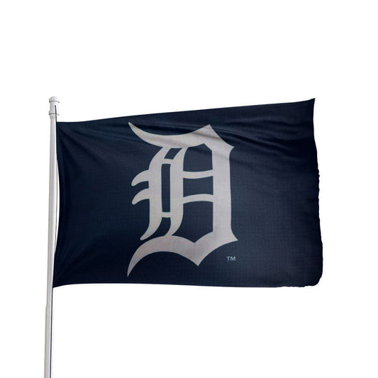 Detroit Tigers 3x5 polyester flag in team colors, official MLB merchandise by Atlantic Flag & Pole Inc.