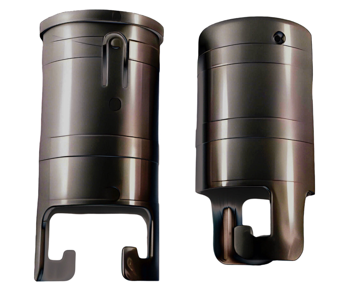 Silver interlocking sleeve set for telescoping flagpoles by Atlantic Flag & Pole Inc.