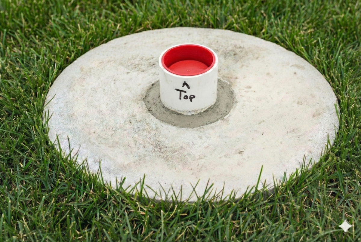ABS ground sleeve for telescoping flagpole, suitable for 2.5" and 3" diameter, by Atlantic Flag & Pole Inc.