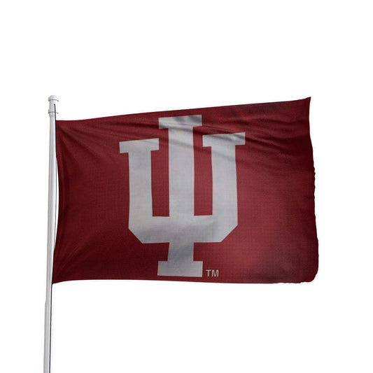 Red Indiana Hoosiers 3x5 flag with logo, officially licensed NCAA, by Atlantic Flag & Pole Inc.