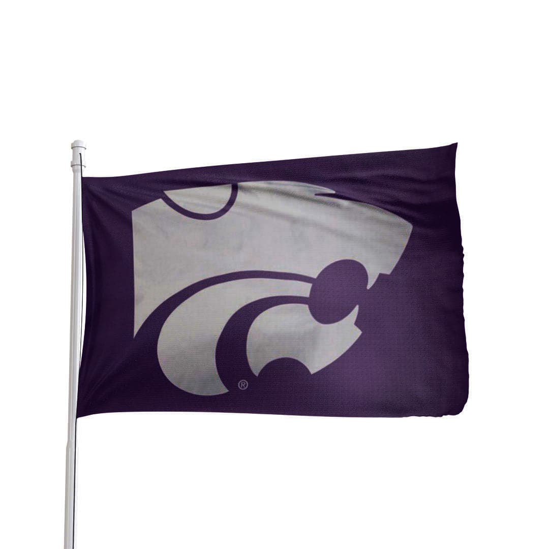 Kansas State Wildcats 3x5 flag in purple and white, premium durable fabric by Atlantic Flag & Pole Inc.
