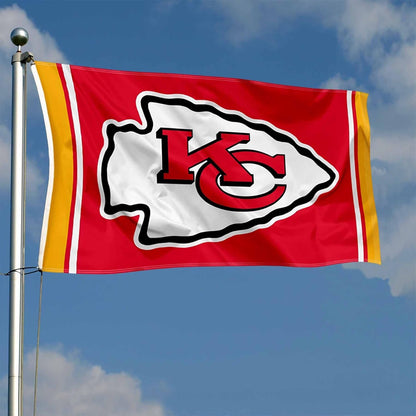 Red Kansas City Chiefs flag with team logo by Atlantic Flag & Pole Inc.