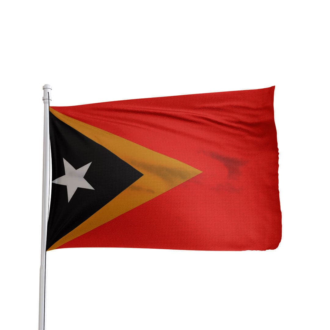 East Timor 3x5 Ft nylon flag with grommets by Atlantic Flag & Pole Inc., featuring vibrant colors and authentic design.