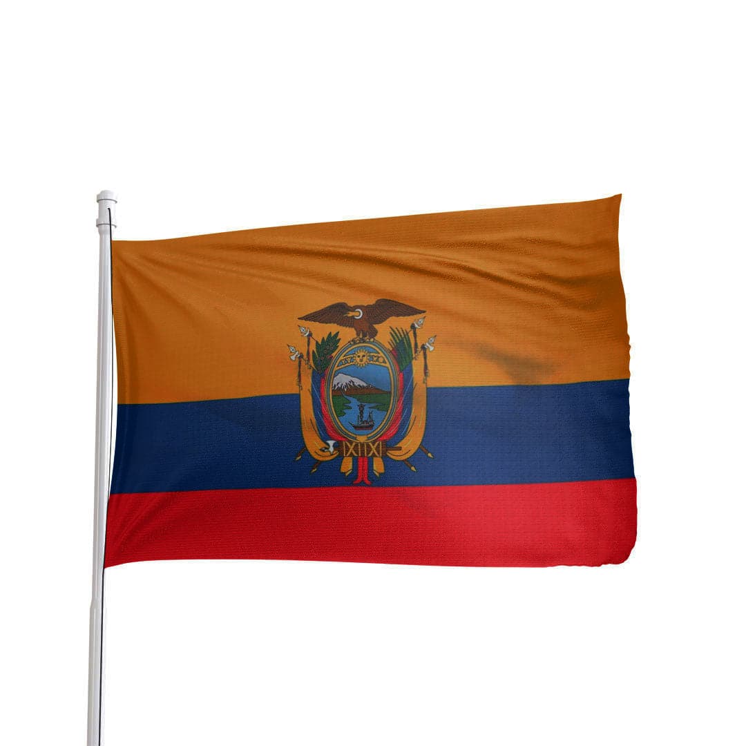 Ecuador flag 3x5 ft in 100% nylon with brass grommets by Atlantic Flag & Pole Inc.
