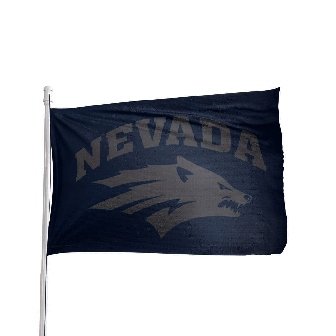 Premium Nevada Wolfpack 3x5 flag in vibrant blue and white by Atlantic Flag & Pole Inc.