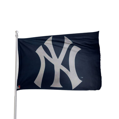 New York Yankees 3x5 flag in blue and white, officially licensed polyester, by Atlantic Flag & Pole Inc.