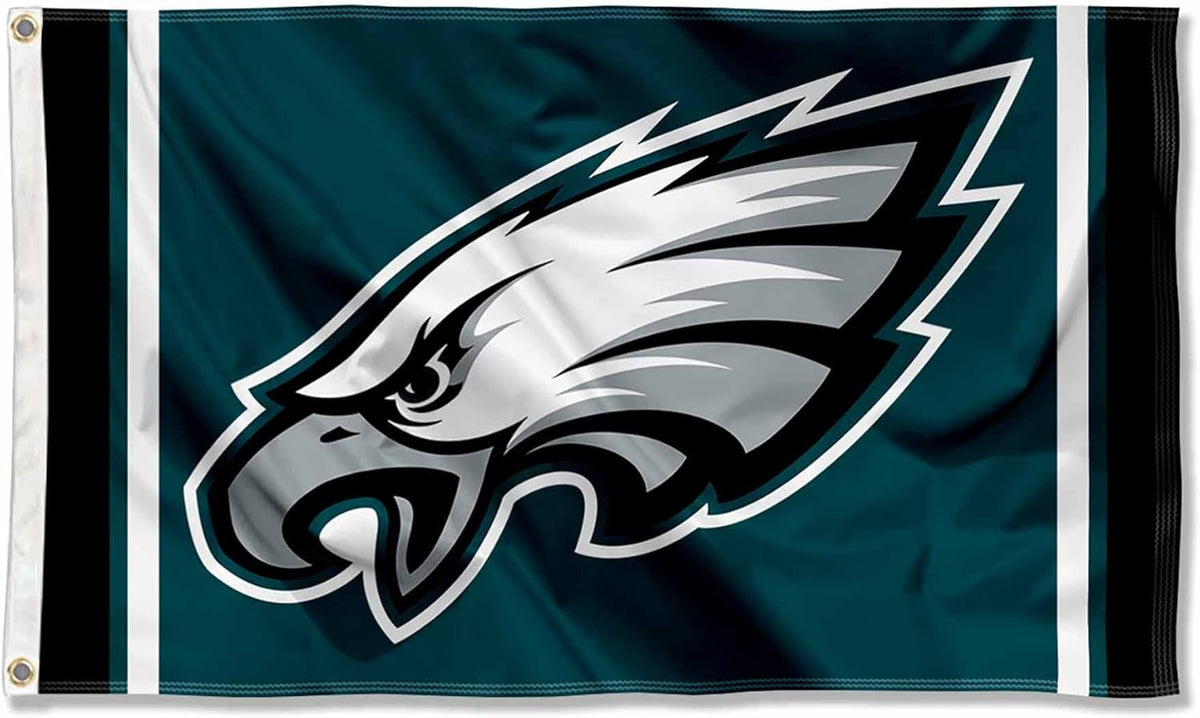 Philadelphia Eagles flag by Atlantic Flag & Pole Inc., featuring team logo on durable fabric in team colors.