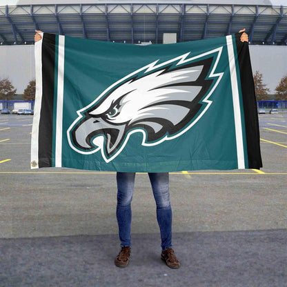 Philadelphia Eagles flag featuring vibrant team colors and logo by Atlantic Flag & Pole Inc.
