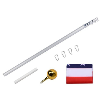 Rise Flagpole 20 Foot Silver - packaging view