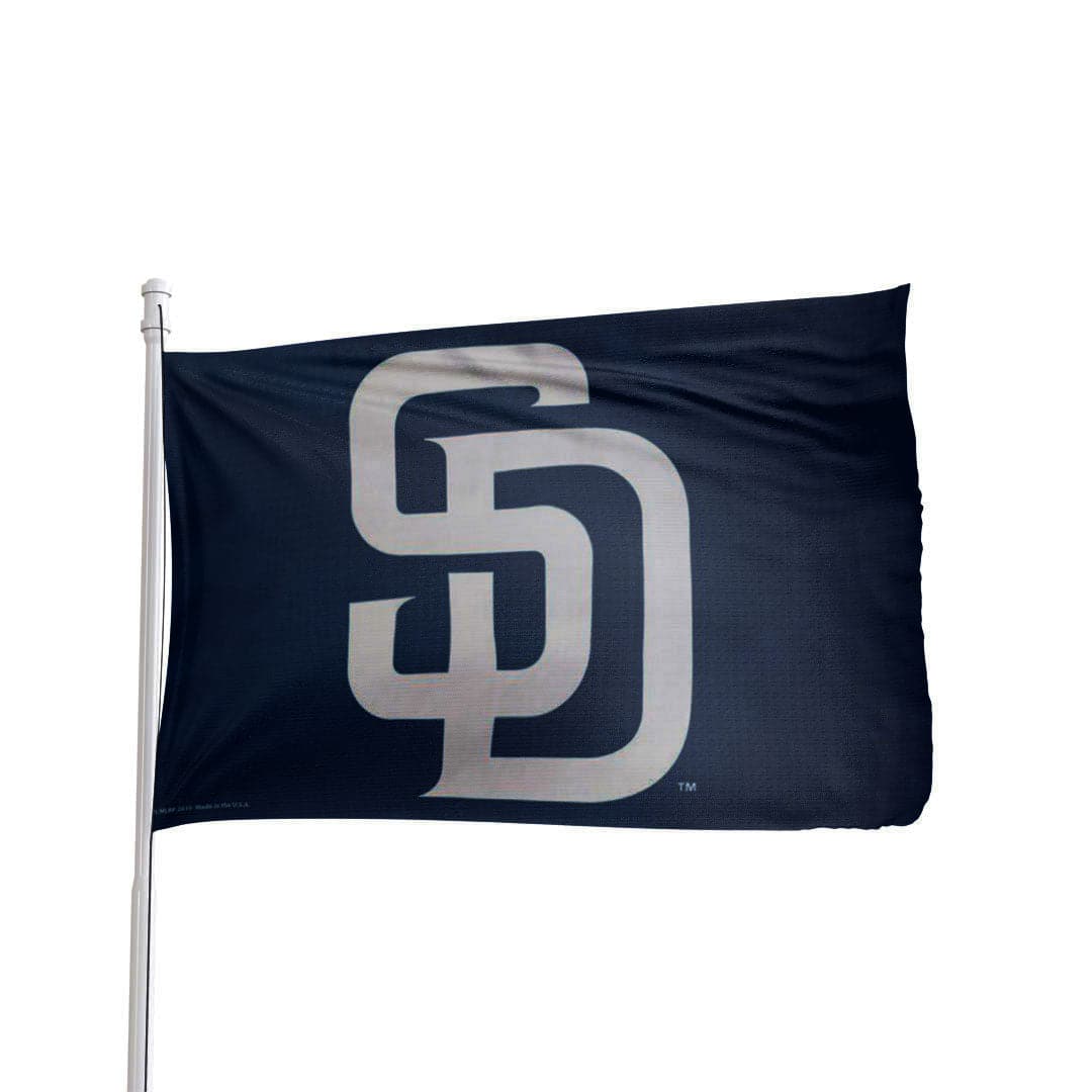 San Diego Padres 3x5 polyester flag featuring team logo, officially licensed by Atlantic Flag & Pole Inc.