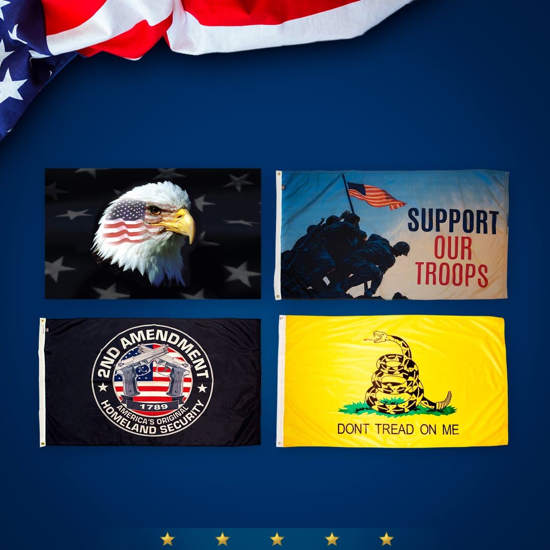 American flag-themed yard flag bundle with flagpole by Atlantic Flag & Pole Inc.