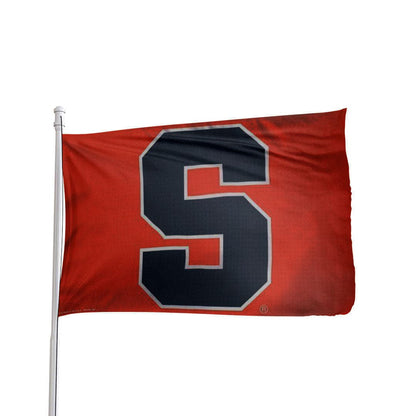 Premium Syracuse Orange 3x5 flag by Atlantic Flag & Pole, featuring vibrant orange and navy colors with official NCAA logo.