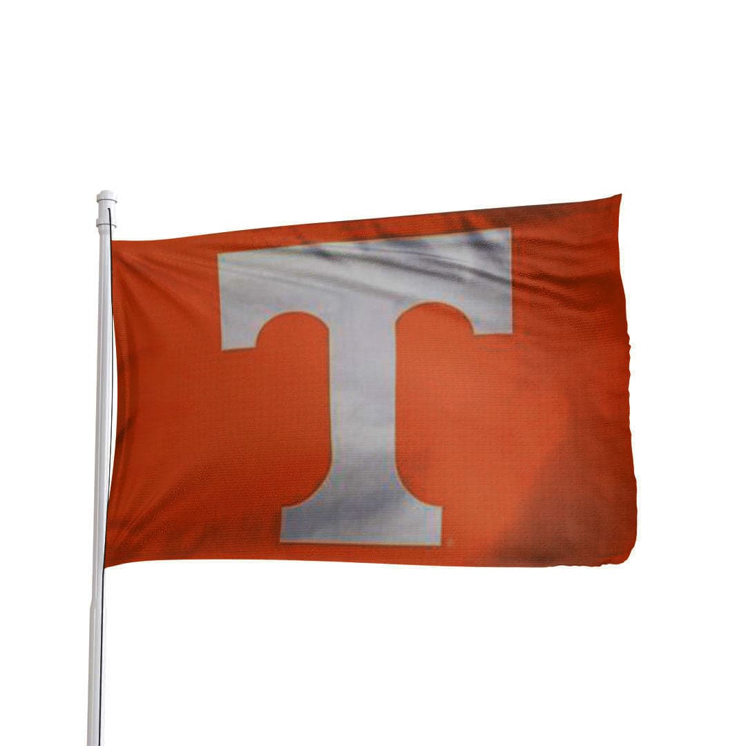 Official Tennessee Volunteers 3x5 flag in orange and white, durable fabric from Atlantic Flag & Pole Inc.