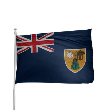 Turks and Caicos flag featuring blue, yellow, and green colors, by Atlantic Flag & Pole Inc.