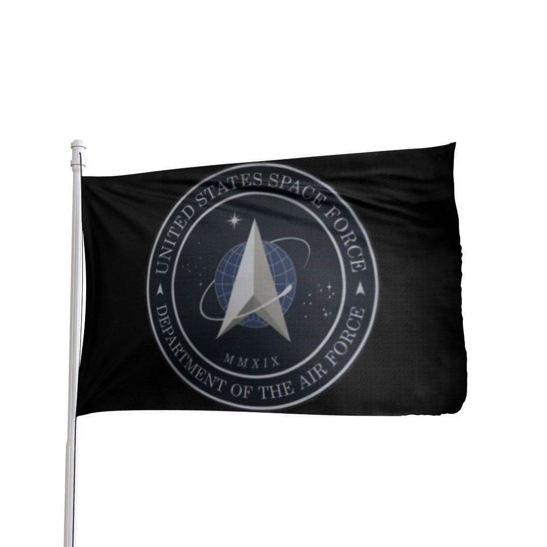 Space Force flag by Atlantic Flag & Pole Inc., featuring bold colors and durable material for military display.