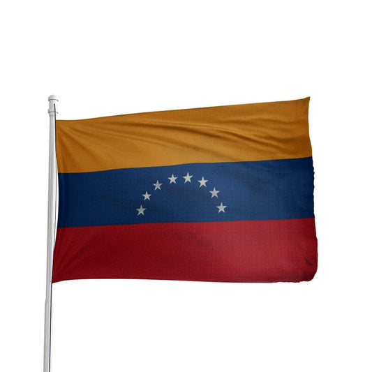 Venezuela flag with vibrant colors featuring yellow, blue, and red, by Atlantic Flag & Pole Inc.