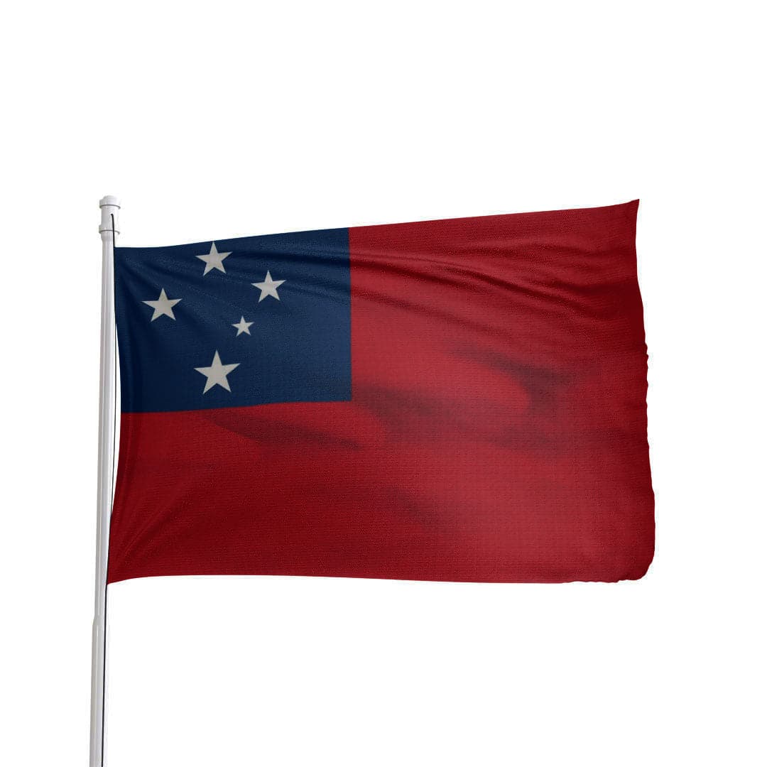 Vibrant Western Samoa flag featuring blue, red, and yellow colors by Atlantic Flag & Pole Inc.