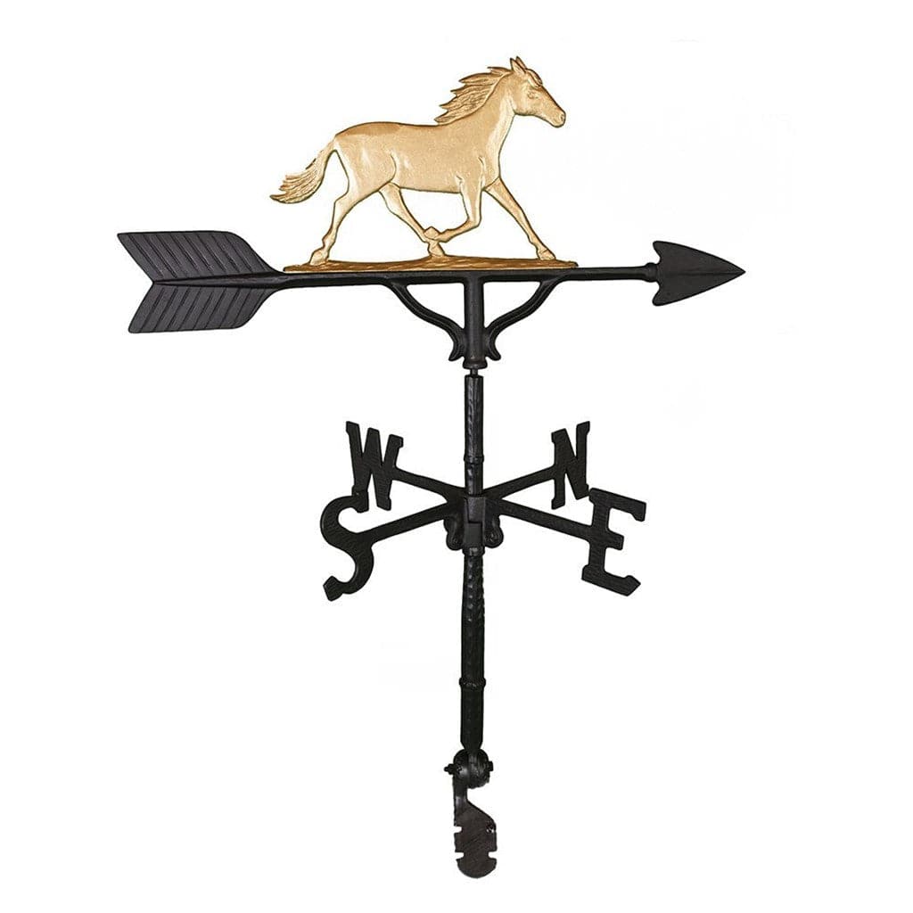 gold horse running wild weathervane ornament