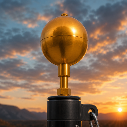 Aluminum Gold Flagpole Ball Topper - American-made flagpole accessory by Atlantic Flag & Pole