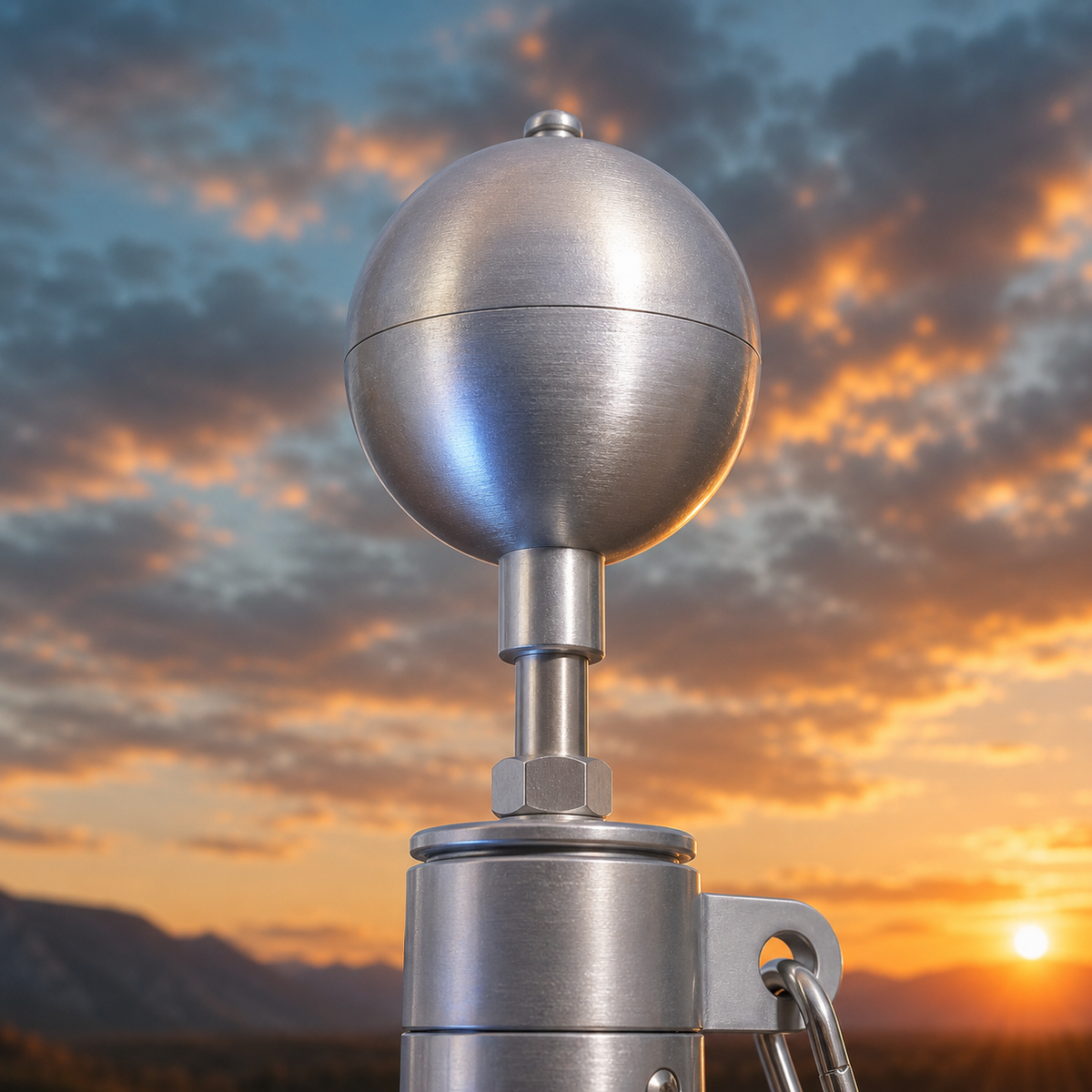 Aluminum Silver Flagpole Ball Topper - American-made flagpole accessory by Atlantic Flag & Pole