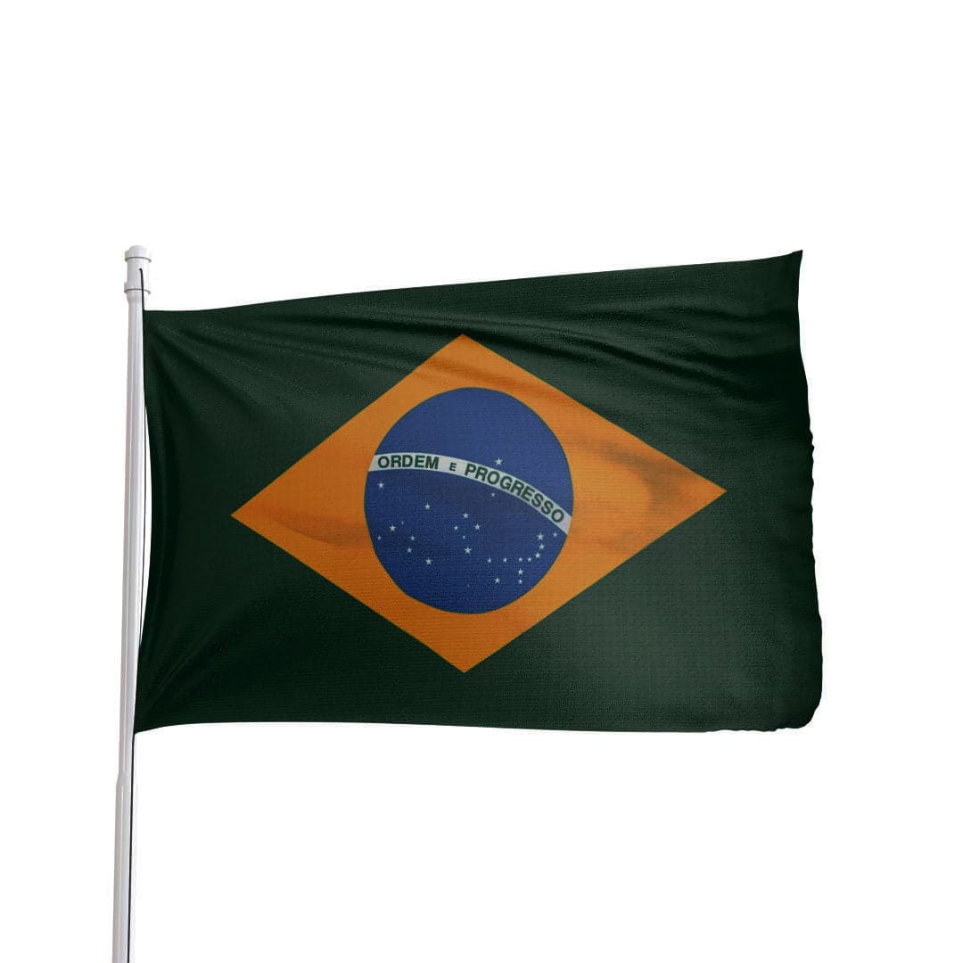 Nylon Brazil flag 3x5 feet with brass grommets, vibrant colors, and authentic design by Atlantic Flag & Pole Inc.