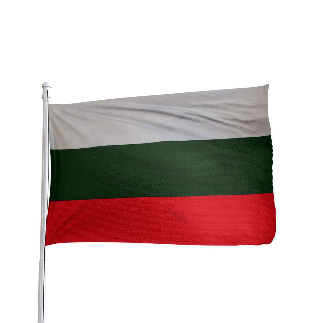 Bulgaria national flag 3x5 ft made of 100% nylon with brass grommets by Atlantic Flag & Pole Inc.