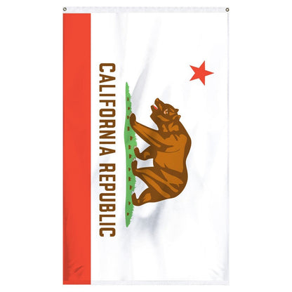 California State Flag 3x5 in durable nylon, featuring the bear and star design with brass grommets by Atlantic Flag & Pole I