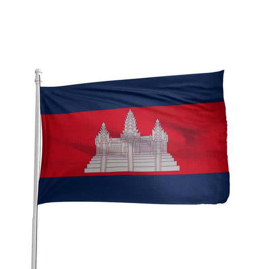 3x5 ft Cambodia flag made of 100% nylon with brass grommets by Atlantic Flag & Pole Inc.