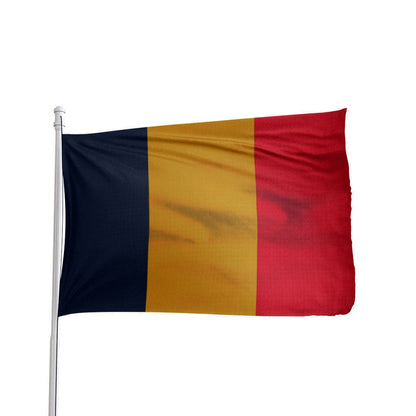 Chad 3x5 flag made of 100% nylon with brass grommets, featuring blue, yellow, and red colors, by Atlantic Flag & Pole Inc.