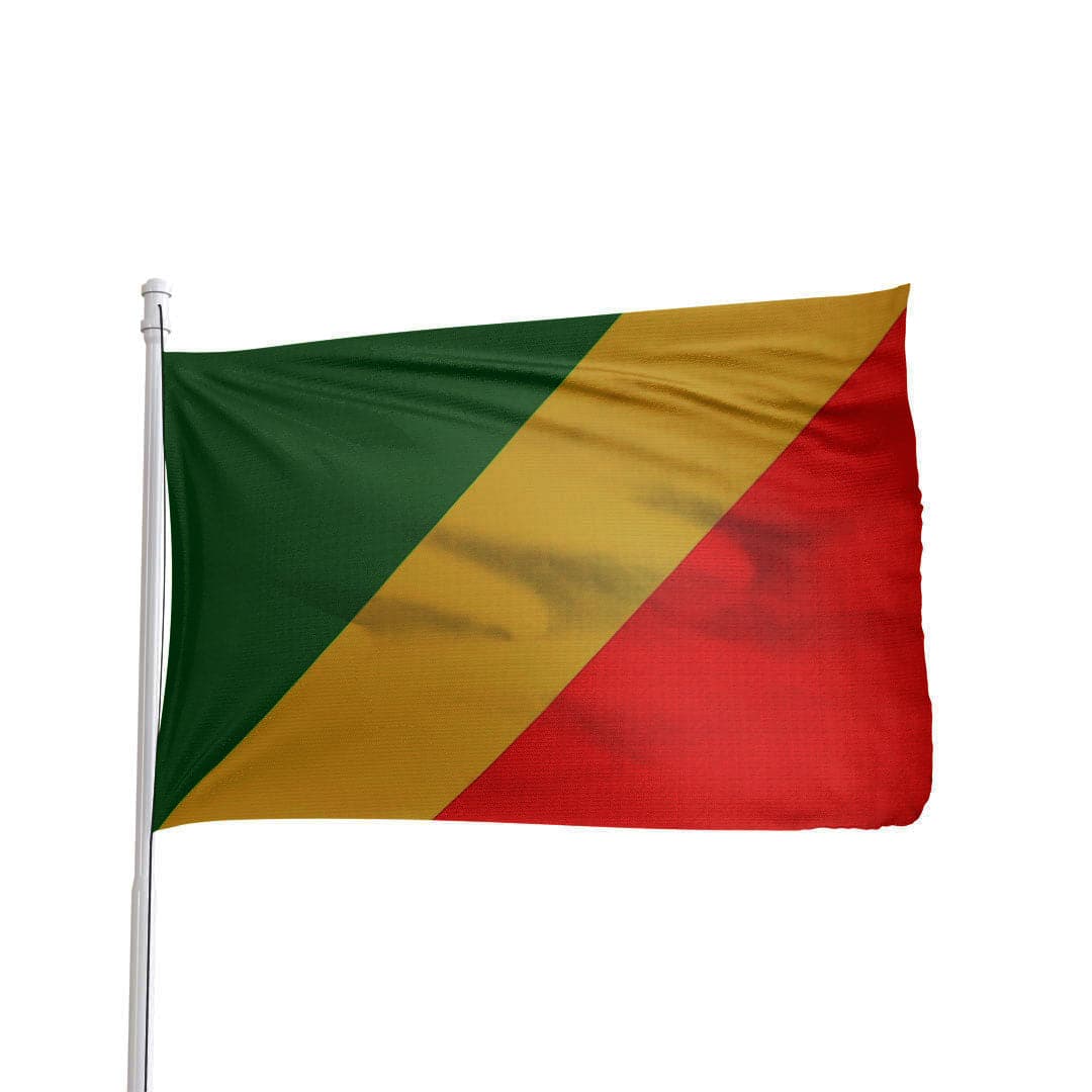 3x5 feet authentic Congo flag made from nylon with brass grommets and canvas heading by Atlantic Flag & Pole Inc.