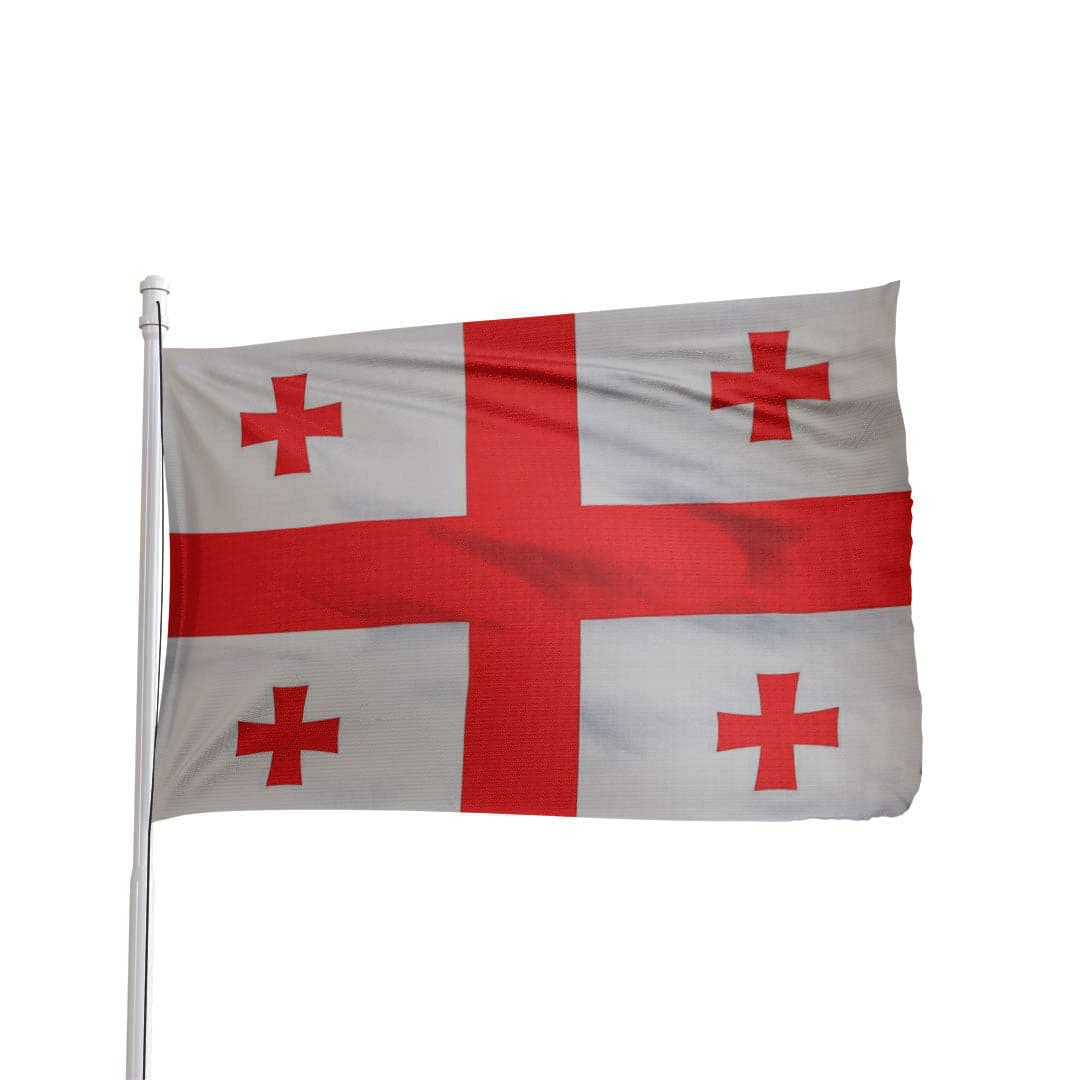 Georgia Republic UN Flag, 3x5 nylon design with brass grommets, outdoor use by Atlantic Flag & Pole Inc.