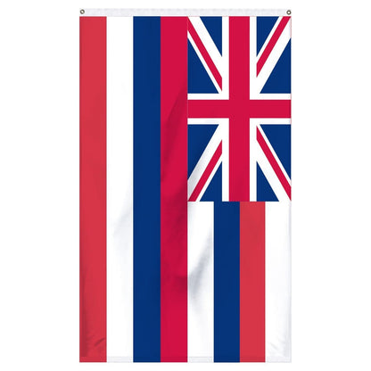 Vibrant Hawaii state flag by Atlantic Flag & Pole Inc. featuring the Union Jack and eight stripes.
