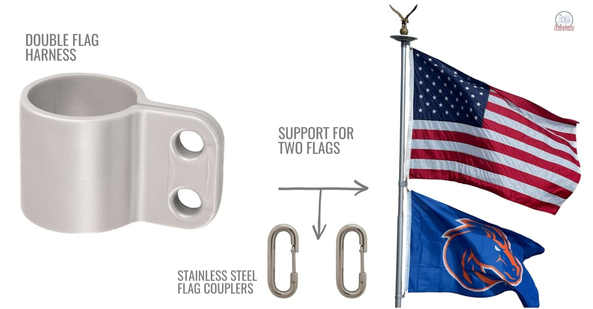 Black Bronze Freedom Ring Double Flag Harness 360° Swivel Kit for dual-flag display by Atlantic Flag & Pole Inc.